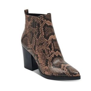 MARC FISHER Womens Beige Snake Skin Booties - 8M